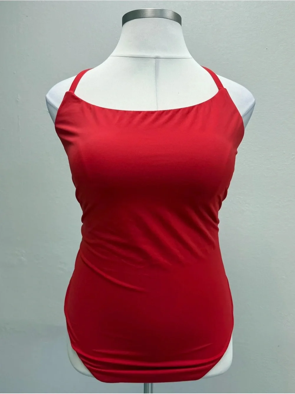 Andie Red Criss Cross Back Strap One Piece Swim Suit - Size XXL Tall